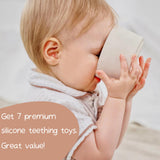 Moonkie Stacking Cups Toy, Fun Educational Baby Toys Silicone Soft Teething Toy, Age 6+ Months, 7 Piece Set Moonkie