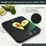 Vitafit 33lb/15kg Digital Food Scale in High Precision 0.1oz/1g, Our Own Kitchen Scale Professional Factory Since 2001, Kitchen Essentials for Cooking & Baking, LED, 3*AAA Battery, Spray Silver Black Vitafit