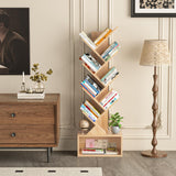 SHEEPAM 9 Tier Tree Bookshelf,Christmas Green Bookcase for Narrow Space, Storage Organizer Floor Standing Bookshelves for Books, Tall Book Case for Home Office, Living Room, Bedroom SHEEPAM
