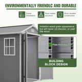 Jaxilyn 6x6 Resin Outdoor Storage Shed Kit Plastic Sheds Perfect to Store Patio Furniture, Garden Tools Bike Accessories, Beach Chairs and Lawn Mower, Grey & White Jaxilyn