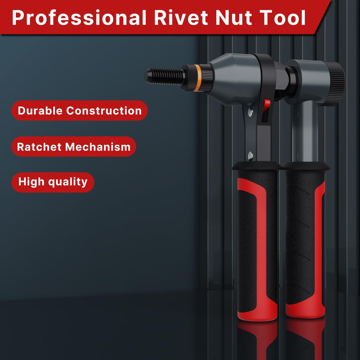 TOLRET Rivet Nut Tool Rivet Nut Kit, Rivnut Tool Kit with 10 Metric and SAE Mandrels, 100 Pcs Rivet Nuts Assortment Kit, Professional Ratchet Nutsert Tool Kit with Rugged Carrying Case, TR21 TOLRET