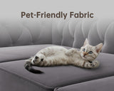 Morden Fort Classic Chesterfield Sofa Set 82'', Tufted Sofa Couch Set with Solid Wood Legs Thick Cushion, Pet-Friendly 3-Seater Sofas Couches for Living Room Bedroom Apartment - Velvet Grey Morden Fort