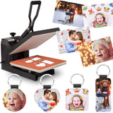 Arokimi Sublimation Keychains Blank,PU Leather Heat Transfer Keychain Keyring,8 Pcs Arokimi