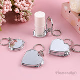 Framendino, 6 Pack Sublimation Blanks Pocket Mirror Compact Travel Folding Mirrors for Makeup Heart Round Framendino