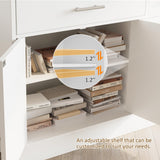 Vongrasig 43” Sideboard Buffet Cabinet with Storage, Farmhouse Coffee Bar with Drawers and Shelves, Wood Buffet Table for Kitchen, Dining Room, White Vongrasig