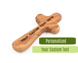 Generic Custom Personalized Olive Wood Comfort Cross, 4 Hand Held Cross, Prayer Palm Cross, Personalized Name Cross Gift for any age or Occasion One Side Engraving Generic