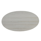 Roundhill Furniture Anze Contemporary Oval Wood Shelf Coffee Table in White Finish Roundhill Furniture