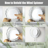 WindMage 6 Pack 8inch Sublimation Wind Spinner Blanks 3D Aluminum Metal Wind Sculpture Kinetic Spinners for Yard and Garden Indoor Art Ornaments Hanging Decoration (Wave Floral) WindMage