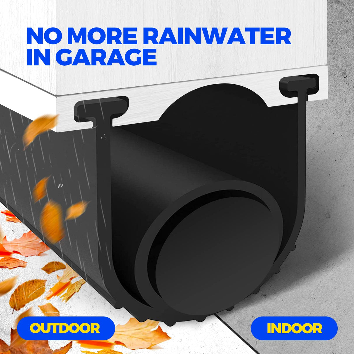 Holikme Garage Door Seals Bottom Rubber, Flexible Rubber Garage Door Seal, Garage Door Weather Stripping Kit Seal Strip Replacement, 5/16 Inch T-End, 4 1/8 Inch Width (17Ft, Black) Holikme