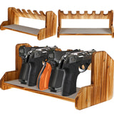 Maitys Pistol Rack,Solid Wood Handgun Pistol Gun Rack Holder with Felt Surface for Gun Cabinet Storage, Gun Safe Organizer Accessories, Holding for 6 Maitys