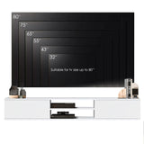 Atelier Mobili Floating TV Stand Wall Mounted, 70 inch Media Console, Floating Entertainment Center, White TV Stand for 75 inch TV ATELIER MOBILI THE LEADER OF THE INTERCHANGEABLE FURNITURE