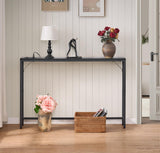 HOMCENES 5.9" Narrow Console Sofa Table with Power Outlets and USB Ports, Skinny Sofa Table with Charging Station, Slim Behind Couch Table, Entryway Display Shelf, for Living Room HOMCENES