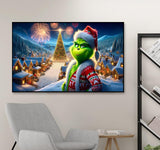 Apcufir Christmas Diamond Art Kits for Adults,Large Size Diamond Painting Kits Full Round Drills,Christmas Scenes and Fireworks Picture Crystal Rhinestone for Home Wall 28X16 inch Apcufir