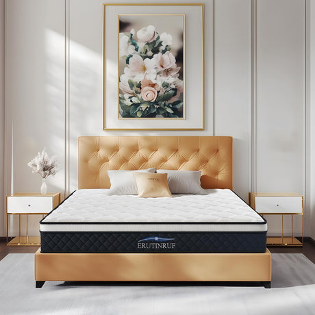 ERUTINRUF Full Size Mattress, 12 Inch Full Mattress, Pressure Relief Mattress in a Box, Memory Foam Hybrid Mattress with Individually Pocketed Springs for Isolate Motion ERUTINRUF