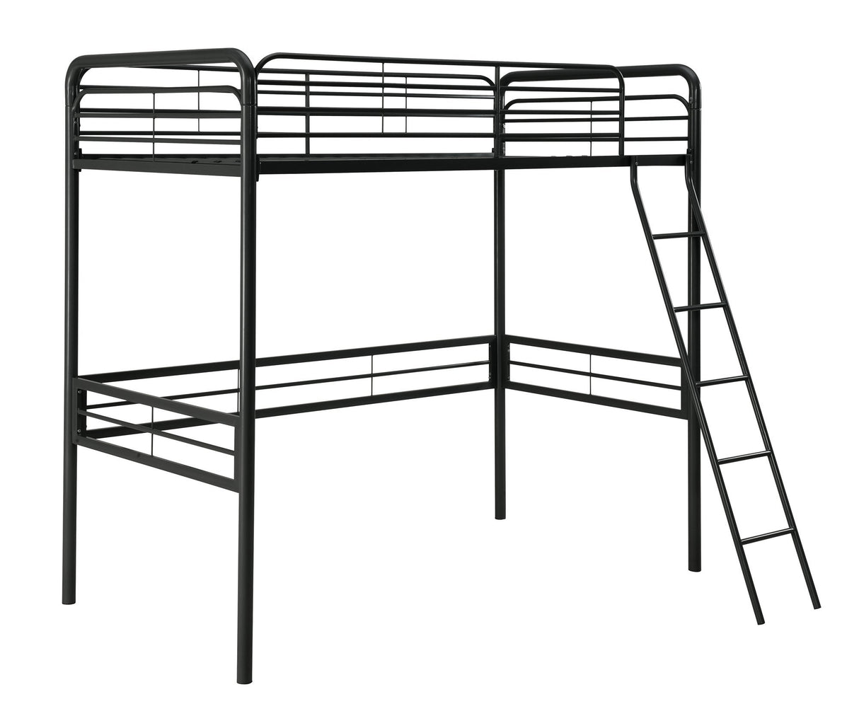 DHP Tommy Twin Metal Loft Bed, Black DHP