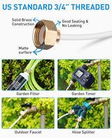 HOMENOTE Misting Cooling System, 26.3FT (8M) Misting Line + 7 Brass Mist Nozzles + Brass Adapter(3/4") Misters for Outside Patio Cooling Garden Greenhouse Watering homenote