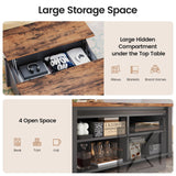 SEDETA 31.5" Lift Top Coffee Table with Storage, Square Coffee Table for Living Room, Farmhouse Coffee Table with Large Hidden Storage Compartment and Adjustable Shelves, Black SEDETA