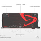 DESIGNA 65 inch Electric Height Adjustable Gaming Desk Standing Desk, Large Computer Desk with RGB LED Lights and Extended Gaming Mouse mat for Home Office DESIGNA