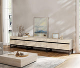 WAMPAT Modern TV Stand with Storage Cabinets for 110 Inch TV, Wood TV Entertainment Center TV Media Console Table with Metal Leg for Living Room,Light Oak WAMPAT