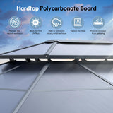 Aoxun 10'x13' Hardtop Gazebo, Outdoor Polycarbonate Double Roof Gazebo with Aluminum Frame Permanent Pavilion and Curtains & Netting for Backyard, Patio, Deck, Parties (Brown) Aoxun