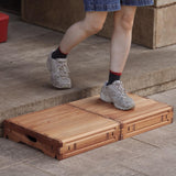 unununu Wooden Platform 3.7" Height.One Step Stool Larger 31.5" for Adults&Senior. Carbonization Porch Step,Stair Assist Indoor&Outdoor,Bedside Foot Stepper,Mobility Stepping.for Handicap,Elderly,Kids unununu