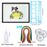 Woohome 48 PCS Paper Quilling Kit, Paper Quilling Making Drawing Design, Strips Quilling Paper and Papers Quilling Tools for Quilling Art Paper DIY Drawing Handcraft Handmade, Home Decoration Woohome