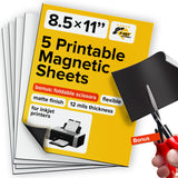 Inkjet-Optimized Printable Magnetic Sheets - 8.5x11 Magnet Paper for DIY Stickers, Decorations, Labels - Easy to Print, Cut & Create Your Own Magnets (Matte, 5pcs) X-bet MAGNET