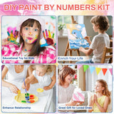 WEMEON Dolphin Paint by Numbers Kit for Kids with Frame and Easel, Easy Paint by Numbers Kits for Kids Ages 4-6, Small Painting by Number for Birthday Gift, Painting Party(10X10inch) WEMEON