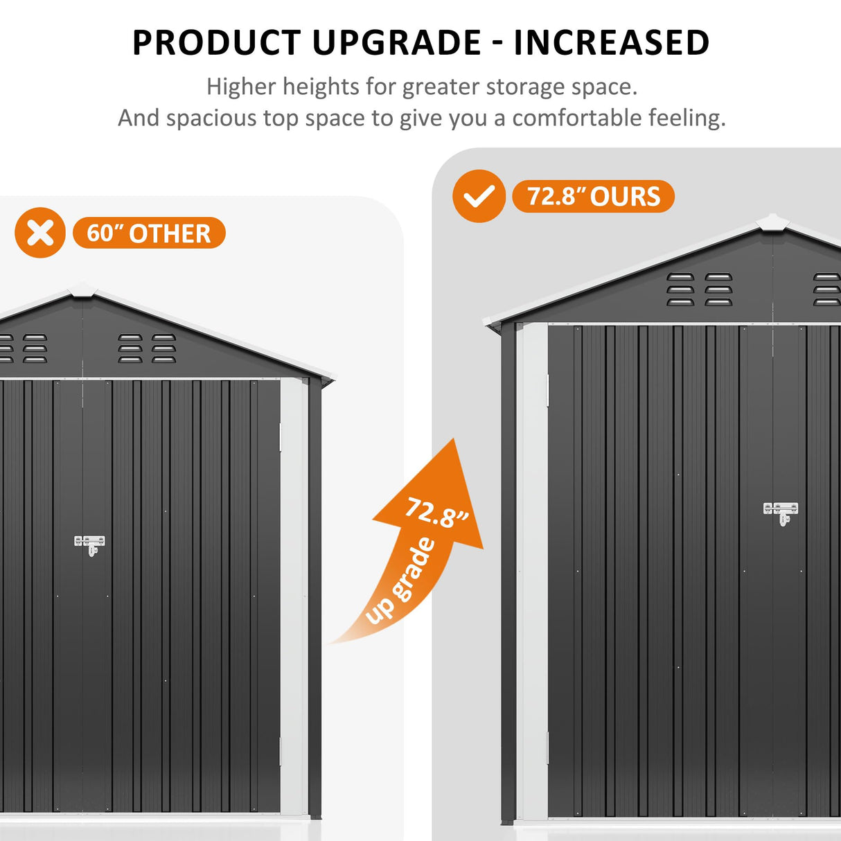 Polar Aurora 4 x 9 FT Outdoor Storage Shed, Metal Garden Shed with Updated Frame Structure, Tool Sheds for Backyard Garden Patio Lawn Black Polar Aurora