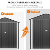 Polar Aurora 4 x 9 FT Outdoor Storage Shed, Metal Garden Shed with Updated Frame Structure, Tool Sheds for Backyard Garden Patio Lawn Black Polar Aurora