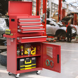 AirWire 5-Drawer Tool Chest, Rolling Tool Storage Cabinet with Detachable Top Tool Box, Enhanced Packaging, Metal Tool Cart for Garage Workshop, Red AirWire