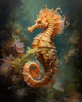 VNUIEHG Paint by Numbers for Adults, A Seahorse in The Depths of The Ocean, Paint by Numbers Kits on Canvas, Acrylic Oil Painting Number Kits for Gift Decor, 40x50cm VNUIEHG