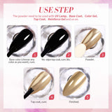 Born Pretty Chrome Nail Powder Metallic Mirror Powder Holographic Pigment Powder Manicure Nail Art Decoration Sets Silver Gold Pink Rose Gold 4 Boxes Born Pretty