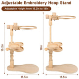 embhand Embroidery Hoop Stand Adjustable - Rotated Embroidery Frame Stand with 6'' 8'' Embroidery Hoops and 3pcs Bowls for Needlework Supplies, Embroidery Hoop Holder, Embroidery Stands for Hand Work embhand