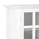 SIMPLIHOME Acadian SOLID WOOD 39 inch Wide Transitional Medium Storage Cabinet in White, with 2 Tempered Glass Doors, 4 Adjustable Shelves SIMPLIHOME