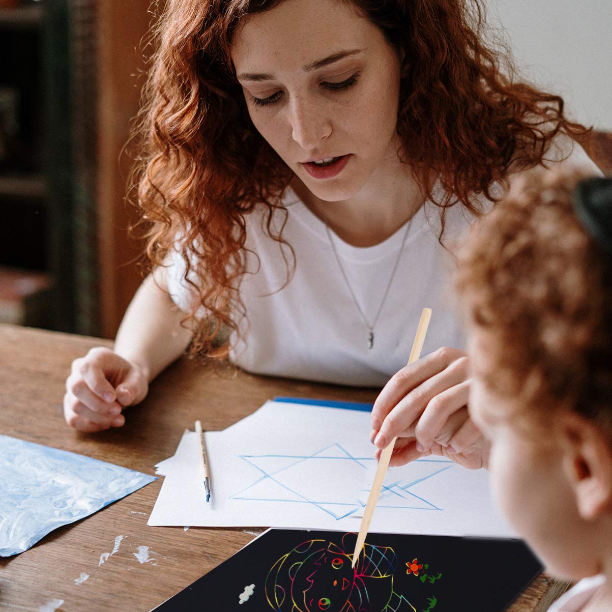 EXCEART Black Notebooks 6 Sets Rainbow Scratch Notebooks with Wood Stick Scratch Off Art Paper Set Color Book Pad Art Craft Supplies Kits for Kids Girls Boys Black Notebook EXCEART