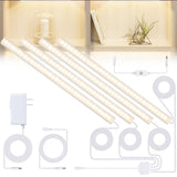 Natural White 4 Pack Dimmable Shelf Lighting with Memory Function, 12 inch 4000K Bookshelf Lighting, LED Lights for Display Case/Pantry/Closet/Safe JUSJUBR