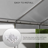 Outsunny 10' x 20' Carport Replacement Top Canopy Cover, UV and Water Resistant Portable Garage Shelter Cover with Ball Bungee Cords, White, Only Cover Outsunny