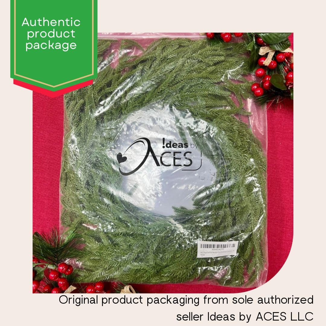 IDEAS BY ACES Real Feel Dense Norfolk Pine Christmas Garland - 68" for $24.99 with Prime delivery. Confirm Your Seller is IDEAS BY ACES to Avoid counterfeits