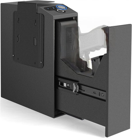 Biometric Gun Safe for Handgun,3 Ways Quick Access Pistol Safe with Fingerprint, PIN Code, Key,Handgun safe used for Nightstand, Bed side, Wardrobes, Wall or Other Hidden Corners HOROX