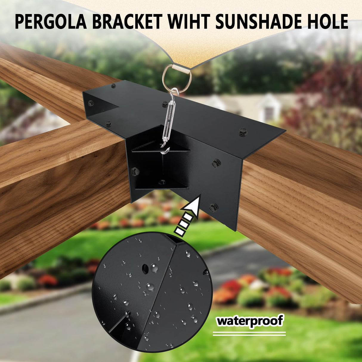 DEVALLEY 3-Way T-Shaped Pergola Brackets Kit,Woodwork Brackets with Screws for 4x4(Actual:3.5"x3.5") Wood Beams for Patio Pergola,Log Cabins,Gazebo W/Hardware (2Pack) DEVALLEY