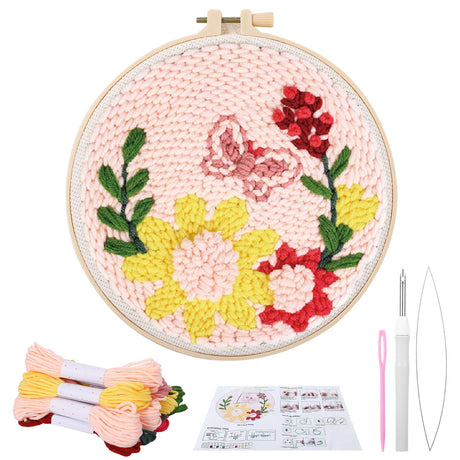 Fanmayhe Punch Needle Kit, Punch Needle Kits Adults Beginner, Embroidery Kit for Beginners Adults and Kids Include Embroidery Cloth with Pattern Thread Needle Threading Tool Instruction Fanmayhe