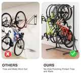 Caprihom Freestanding Bike Rack for Garage - Hold Up to 5 Bicycle Vertical Bike Stand Floor Indoor Bike Rack Storage Organizer Bike Hangers for Garage Caprihom