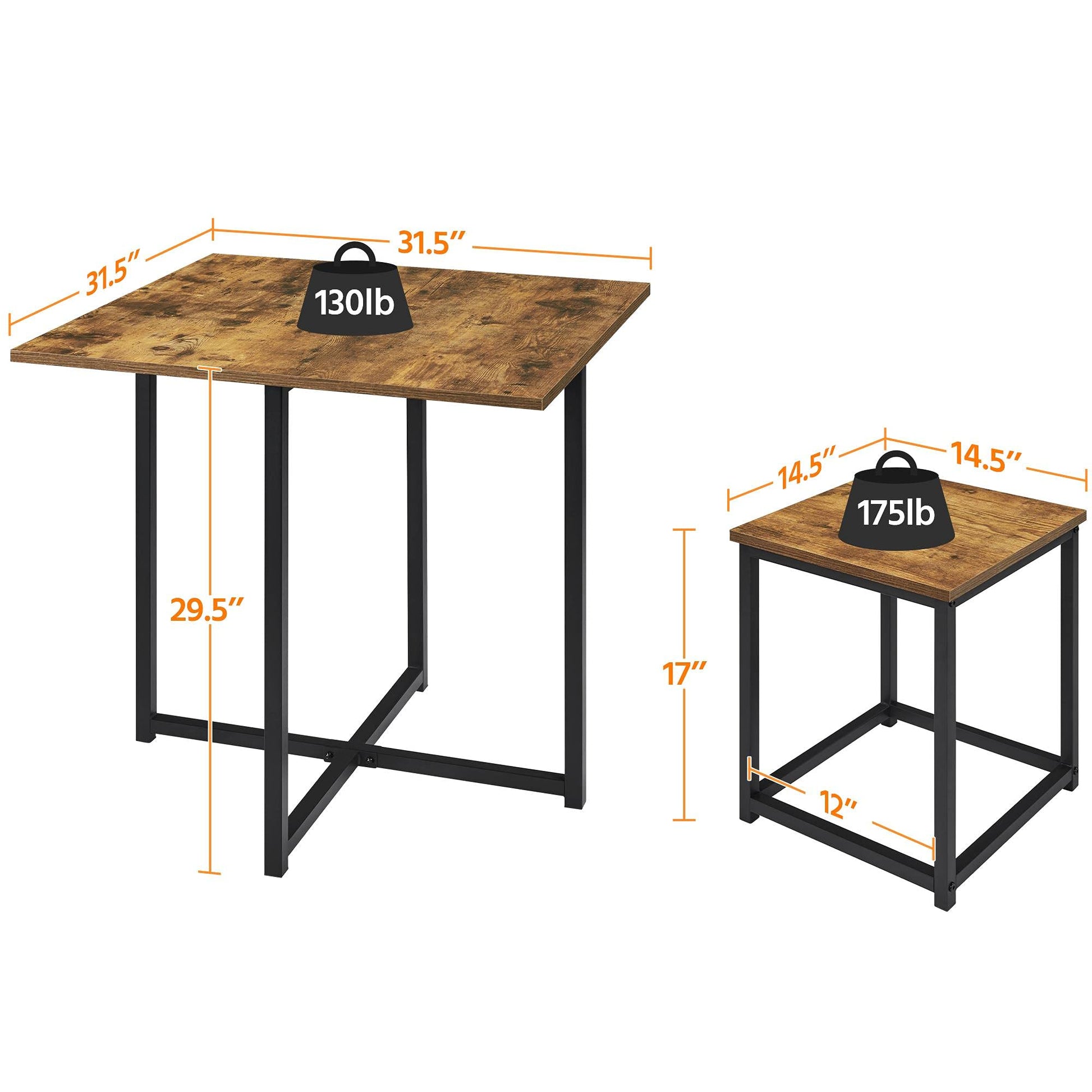 Yaheetech 5 Piece Dining Table & Chair Set - Compact Dining Table Sets Small Kitchen Table with 4 Stools for Dining Room Small Space -Rustic Brown - WoodArtSupply