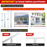 Muzata Cable Railing Post 36 Inch 36"x2"x2" Level Drilled Surface Mount Brushed T304 Stainless Steel Cable Railing System Kit Indoor Outdoor with Paper User Guide PS02 LH4S Muzata