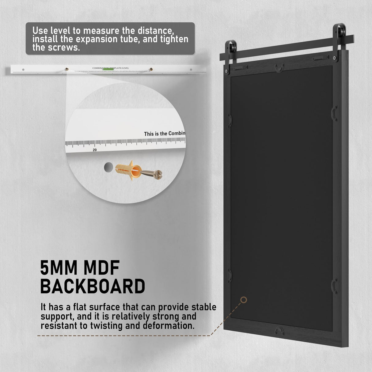 Black Farmhouse Mirror - 24x36INCH Wood Framed Square Bathroom Mirror for Vanity, Barn Door Style Wall Mounted Dresser Decor Living Room Bedroom Vertical PAIHOME