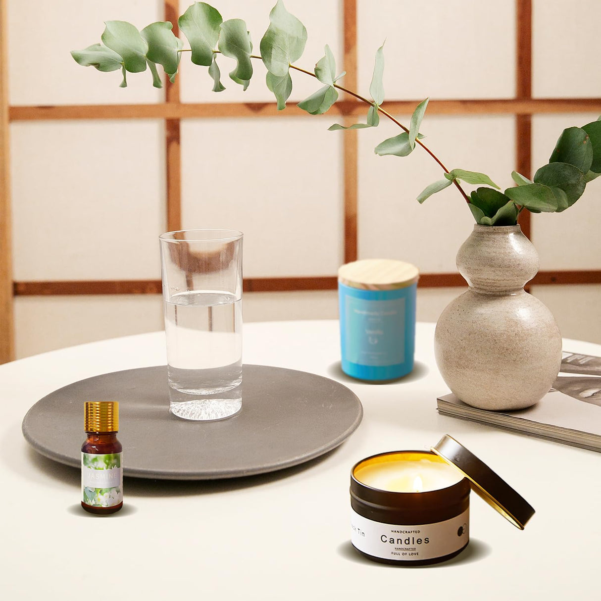 KQU Candle Making Kit for Candles, Home DIY Candle Wax Kit with Glass Jars for Adult, Candle Maker Kit with Wax Melter for Art & Craft KQU