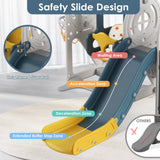 BIERUM Toddler Slide for Toddlers Age 1-3 with Basketball Hoop and Swing, Baby Slide for Kids Ideal Gift, Indoor Outdoor Backyard Playground Blue Yellow BIERUM