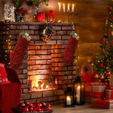 Meiosuns Christmas Stockings Cable Knit Stocking Christmas Decorations Goodie Bags Gift Fireplace Xmas Tree Stocking Ornaments for Holiday Family Friends (Burgundy, Length 18", Pack of 1) Meiosuns