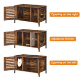 HOOBRO Cat Litter Box Enclosure, Hidden Litter Box Furniture with Shutter Door and Head Mat, Cat Litter Box Furniture Fit Most of Litter Box, 31.5''L x 17.7''W x 19.9''H, Rustic Brown BF06MW01 HOOBRO